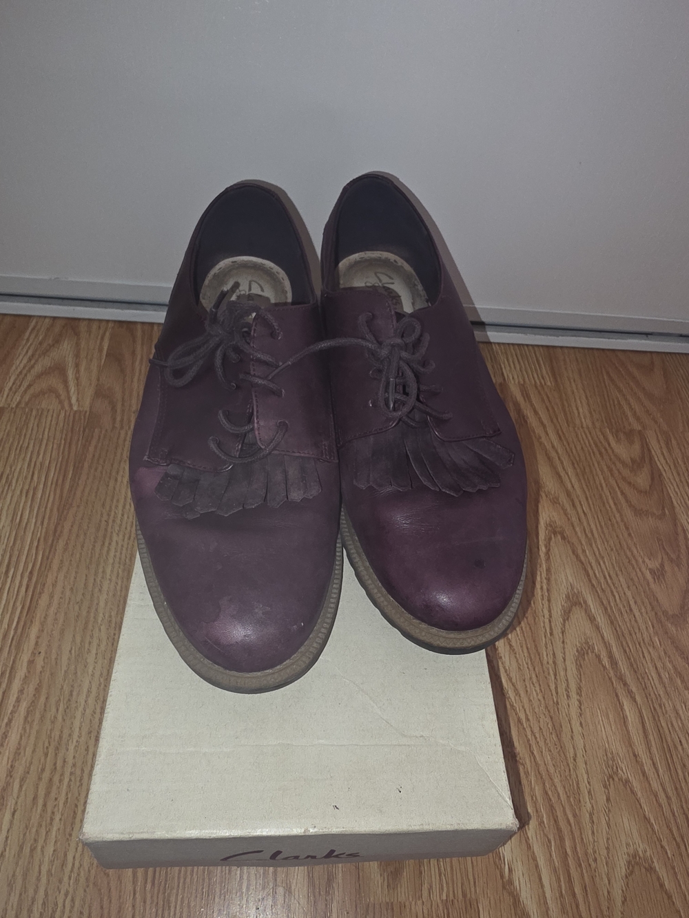 Men's Burgundy Leather Derby with Fringe Tassel